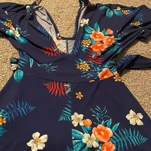 Floral Navy romper